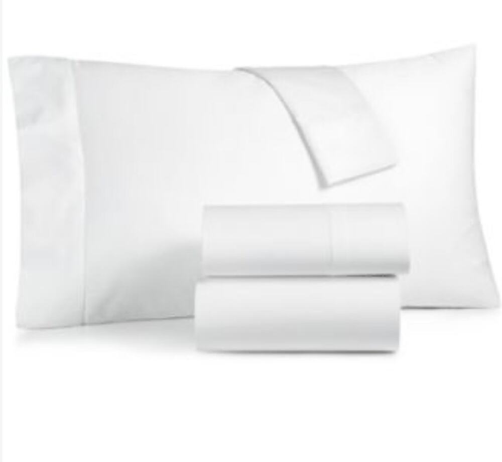 Charter Club Damask Collection Full Sheet Set 100% Cotton 550TC White 4 pcs $120